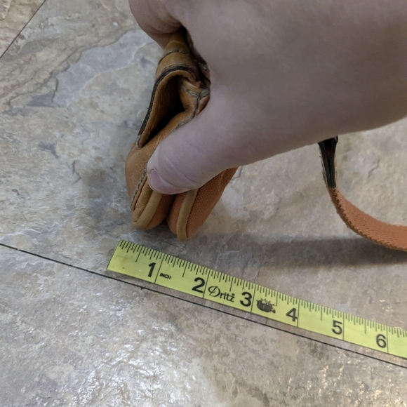 Vintage Fossil Orange Leather & Canvas Crossbody Clutch Bag w/ Shoulder Strap‎ - Picture 12 of 15